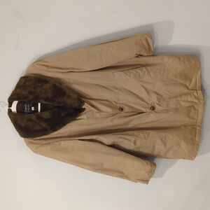 Vintage Coat with‎ Brown Faux Fur Collar size 42